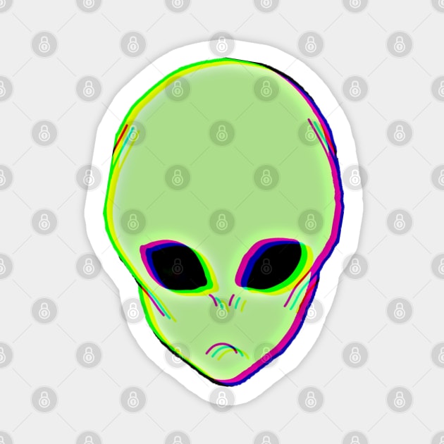 Glitchy Alien Sticker by funhousejen
